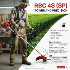 Ralli Wolf RBC-4S (SP) 4-Stroke Petrol Brush Cutter – 35.8cc, 0.85kW Side Pack