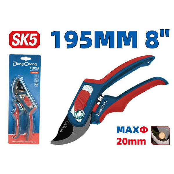 DongCheng 195mm (8 Inch) Adjustable SK5 Pruning Shear with Two-Position Opening – HD123102