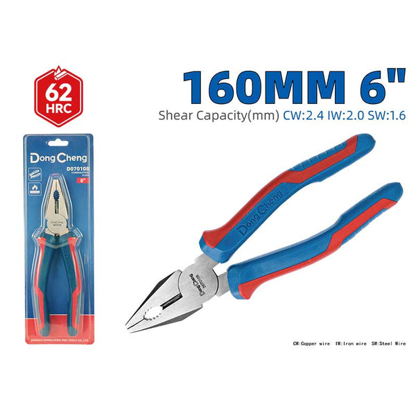 DONGCHENG 6 inch (160 mm) combination pliers online in India. Durable, hardened jaws for gripping, cutting & bending
