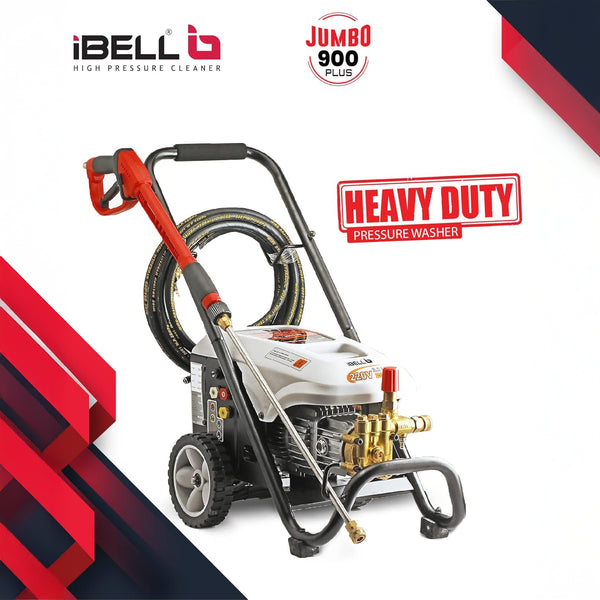 iBELL Jumbo 900 Plus Heavy Duty High Pressure Washer 2900W Induction Motor, 180 Bar Pressure, 8.6 L/Min Flow Rate with Wheeled Frame for Commercial Cleaning