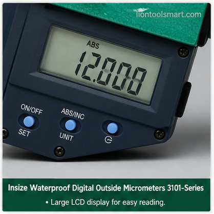 Insize Waterproof Digital Outside Micrometers 0-25mm/0-1Inch 3101-25A | With Data Output Measurement Instrument