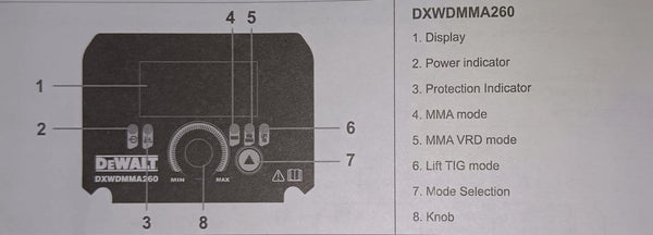 DEWALT WELDING MACHINE MMA/ LIFT TIG 260A DXWDMMA260