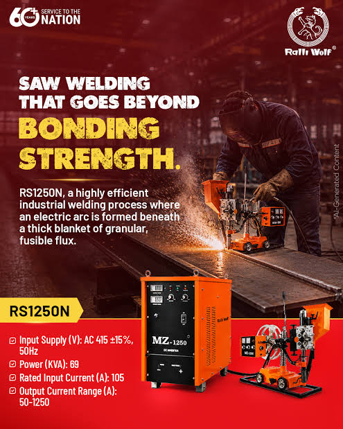 A 1250 A IGBT-inverter submerged arc welding (SAW) machine for high-deposition, heavy structural welding.