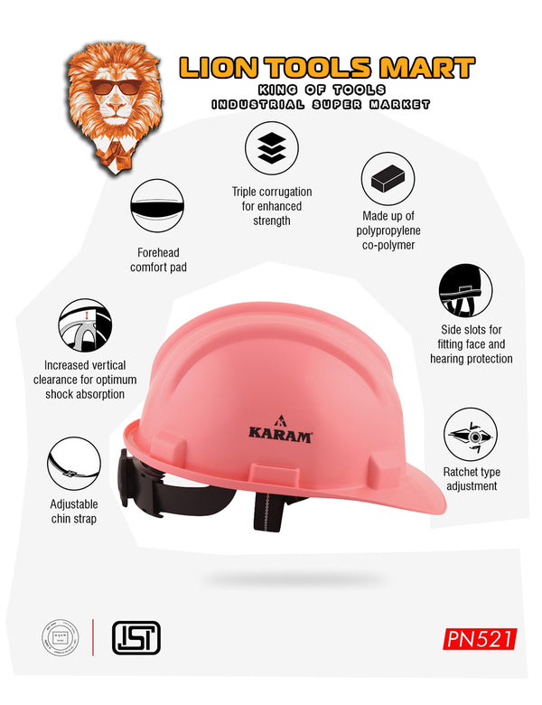 Karam Shelmet Safety Helmet with Protective Peak with Ratchet Type Adjustment PN521 | Head Protection