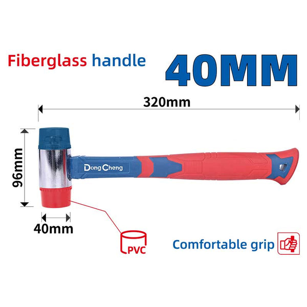 DONGCHENG HD101702 40 mm soft face finishing hammer with Fiberglass Handle