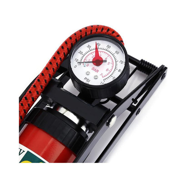 SERVO Heavy-Duty Foot Operated Air Pump with Pressure Gauge – Portable Tyre Inflator