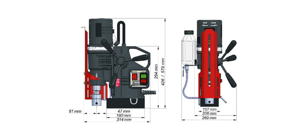 MAGNETIC DRILLING MACHINE SUPER - 50mm X 50mm - 50mmx75mm