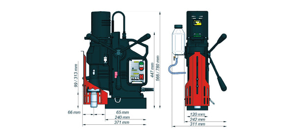 MAGNETIC DRILLING MACHINE TITAN 110mm X 75mm - 85mmx100mm