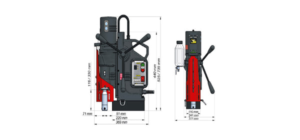 MAGNETIC DRILLING MACHINE TRIDENT 75mm X 75mm - 60mmx100mm