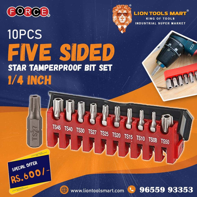 The Ultimate Toolbox Addition: 10pcs Five Sided Star Tamper Proof Bit Set 1/4 inch