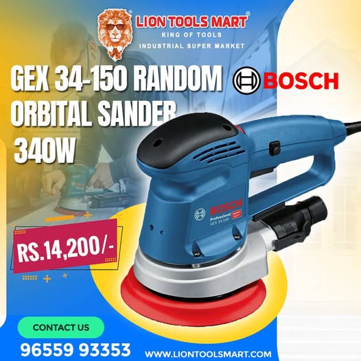 Bosch Random Orbital Sander 340W (34-150) – Smooth, Precise, and Reliable Sanding