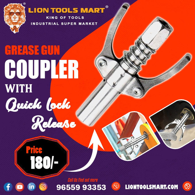 Grease Gun Coupler with Quick Lock Release: Efficient Lubrication Made Easy
