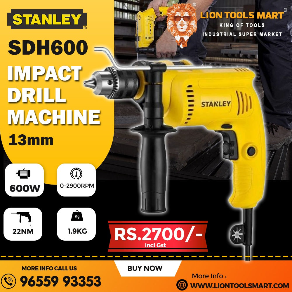 STANLEY SDH600 600W Impact Hammer Drill: Powerful Performance for Demanding Applications