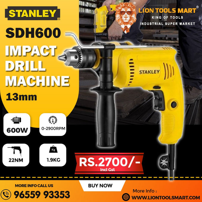 STANLEY SDH600 600W Impact Hammer Drill: Powerful Performance for Demanding Applications