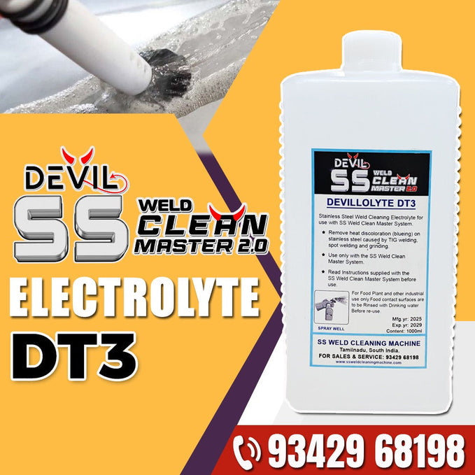 Weld Cleaning with DEVIL SS Weld Clean Master 2.0 – Electrolyte DT3