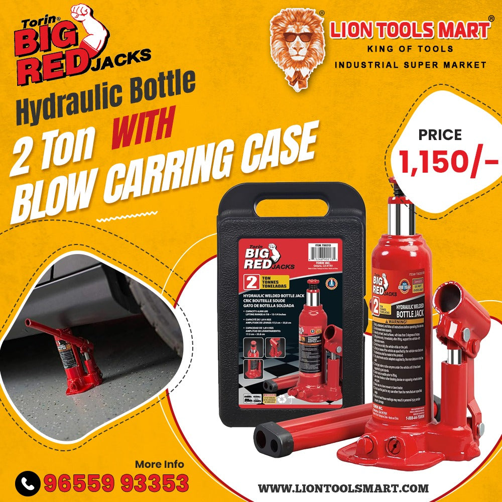 Heavy-Duty Lifting Made Easy: Big Red Jacks Hydraulic Bottle 2 Ton with Blow Molding Carrying Case