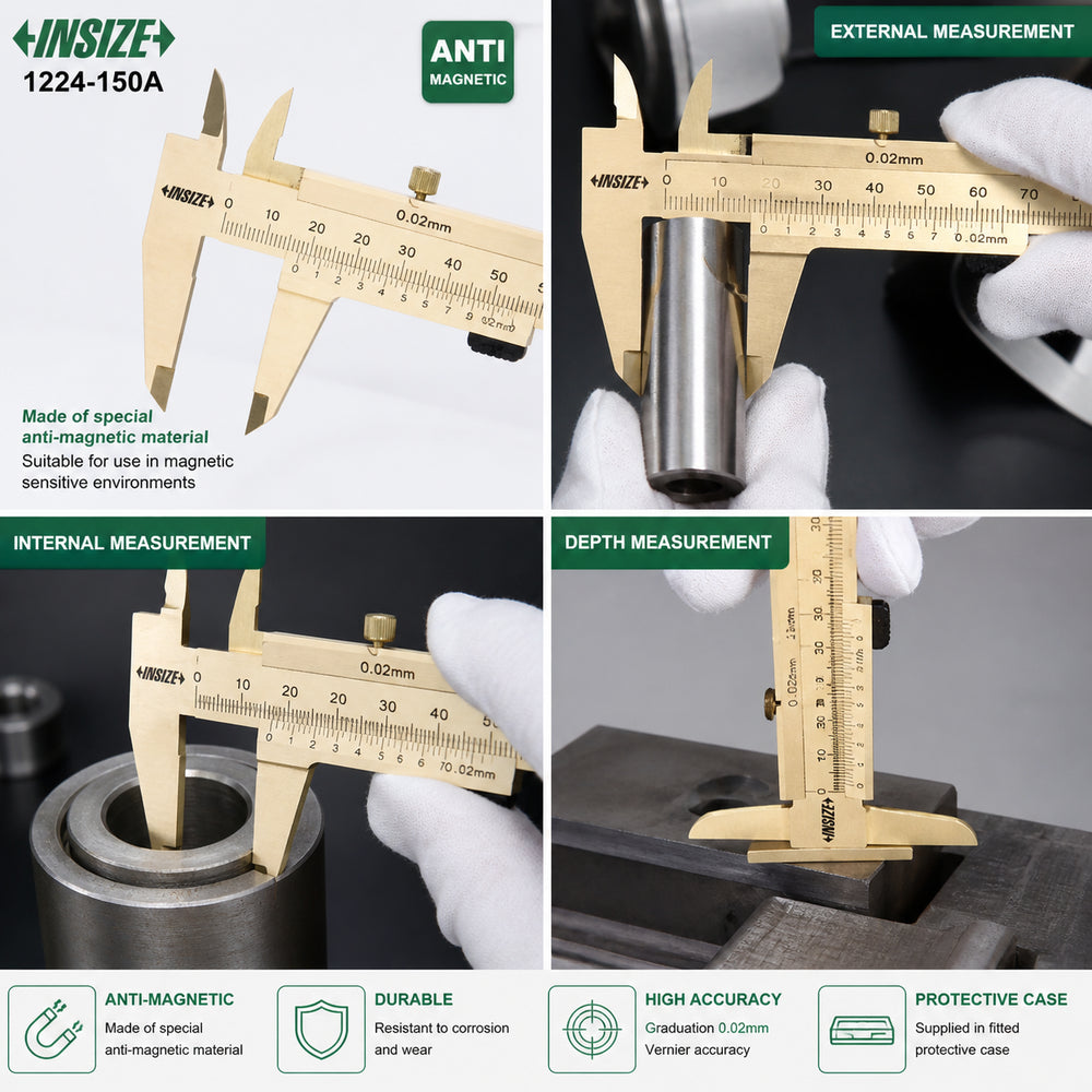 Insize Vernier Caliper (Anti Magnetic) 0-150mm 1224-150A | Precision Electronic Measuring Tool