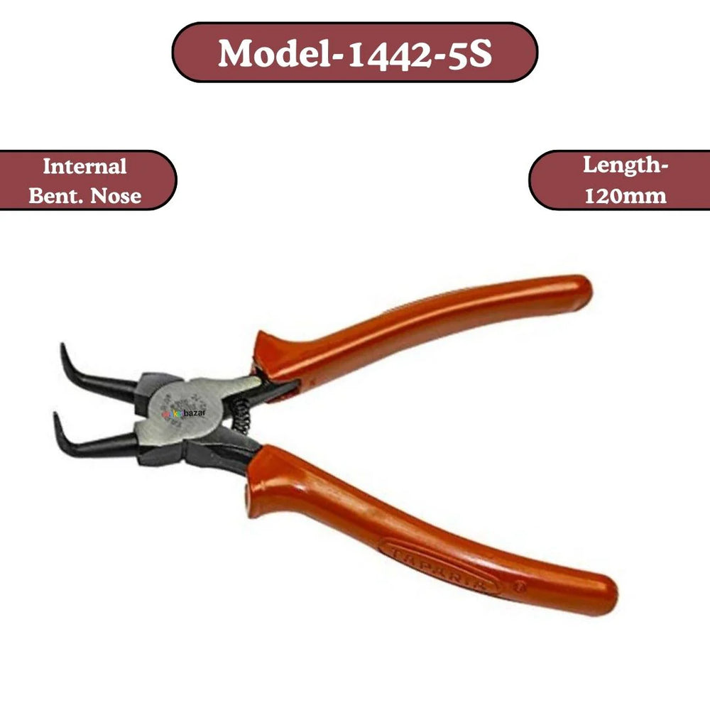 Taparia Internal Bent Nose Circlip Pliers 120mm (PVC Deep Coated Sleeve) 1442-5S