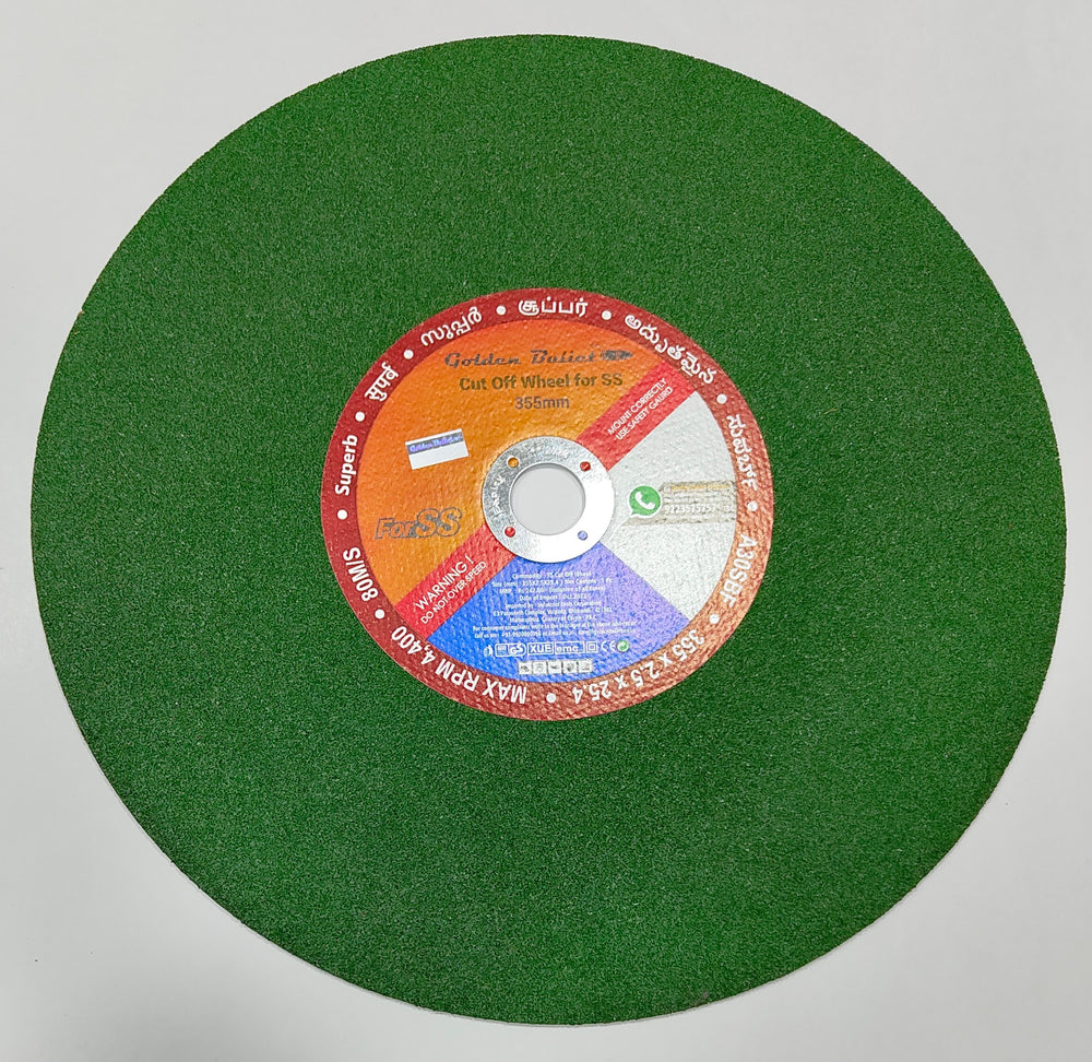 Bullet 14Inch Cut Off Wheel Green 355x2.5mm | Heavy Duty Metal Cutting Disc