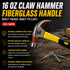 AS 16 OZ Claw Hammer with 315mm Fiber Handle AS-156 | Heavy Duty Professional Carpenter Claw Hammer
