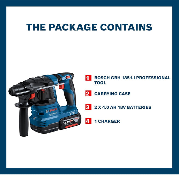 BOSCH CORDLESS ROTARY HAMMER WITH SDS PLUS GBH 185-LI 18V
