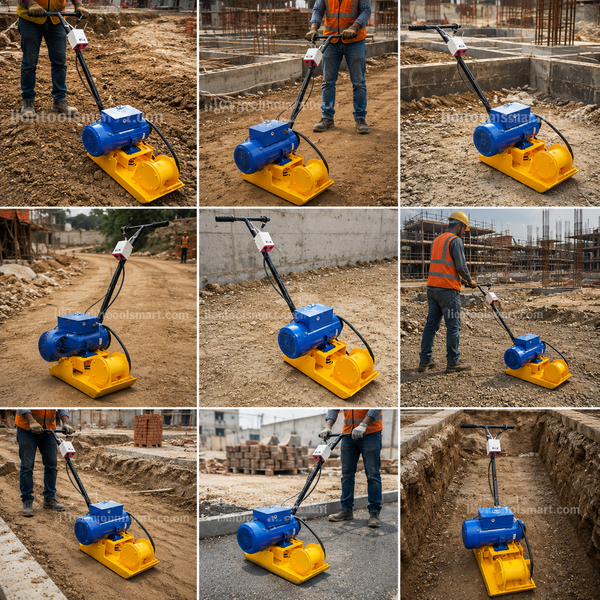 Lion 1 Ton 10mm Plate Earth Rammer with Crompton Greaves 2HP 1 Phase Motor | Electric Soil Compactor