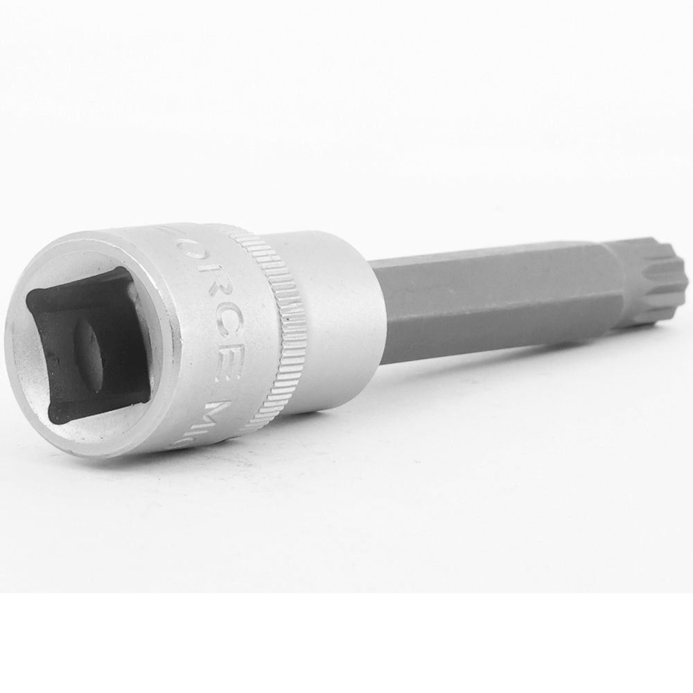 Force 1/2 Inch Drive Spline Socket Bit M10 x 100mm 34810010 | Triple Square XZN Bit Socket