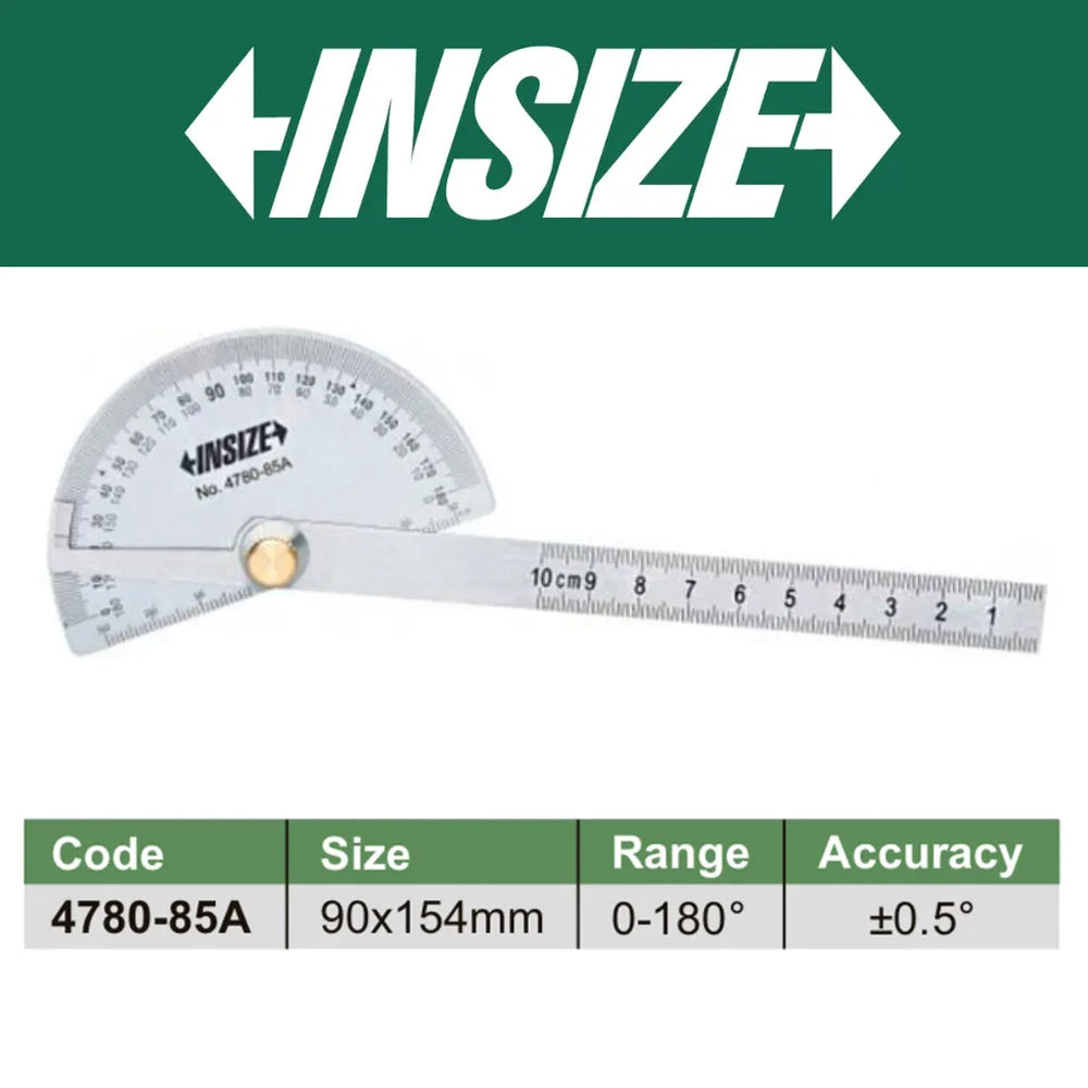 Insize Protractor Economic Type 0-180° 4780-85A | Precision Angle Measuring Tool