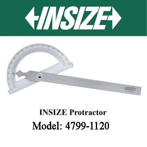 Insize Protractor Economic Type 0-180° 4799-1120 | Precision Angle Measuring Tool for Engineering & Workshop Use