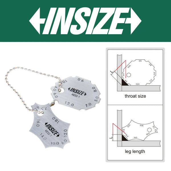 Insize Fillet Welding Gauge 4832-1 | Weld Size & Angle Measuring Tool