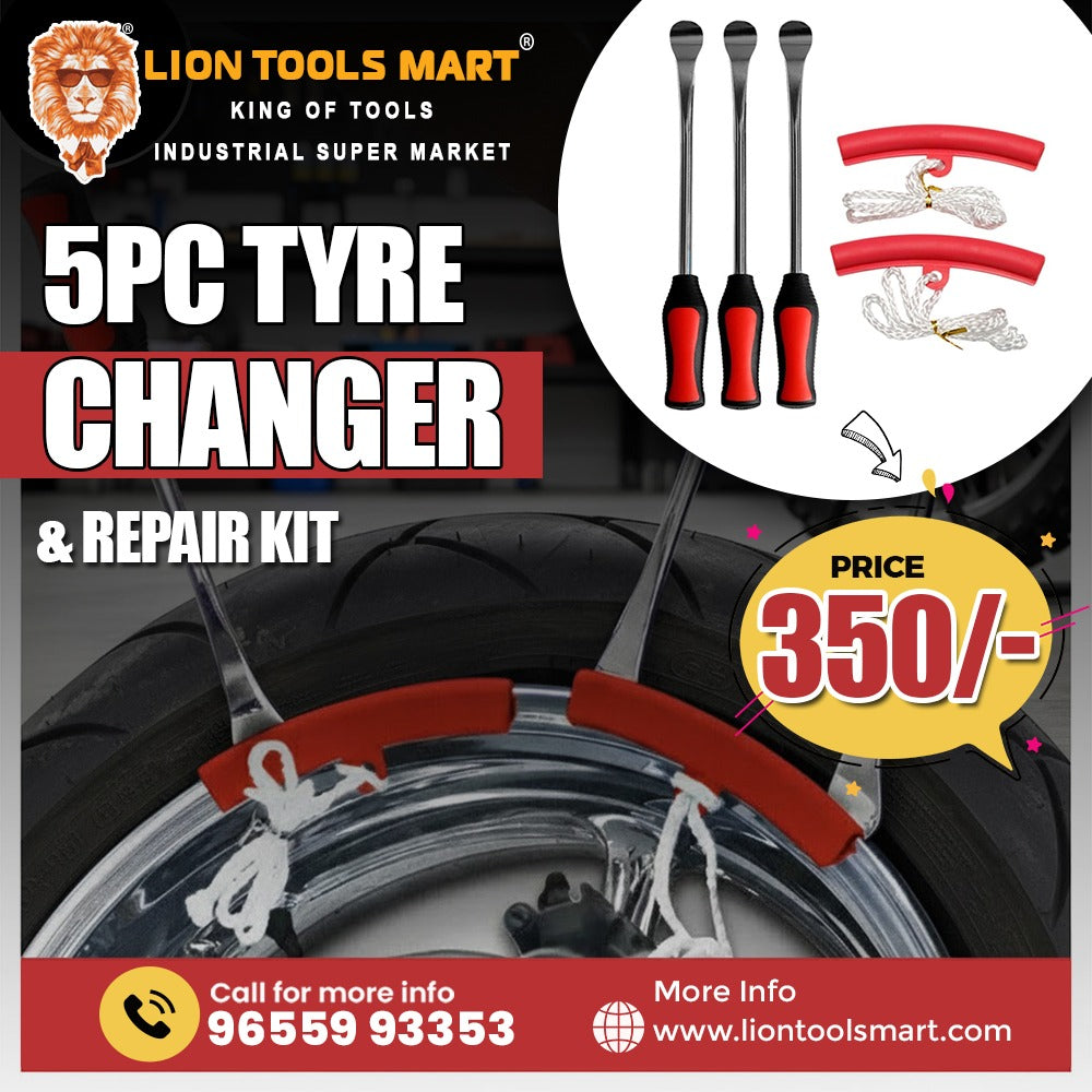 5-Piece Motorcycle & Bike Tire Lever Tool Kit – Heavy Duty Tire Irons with Rim Protectors