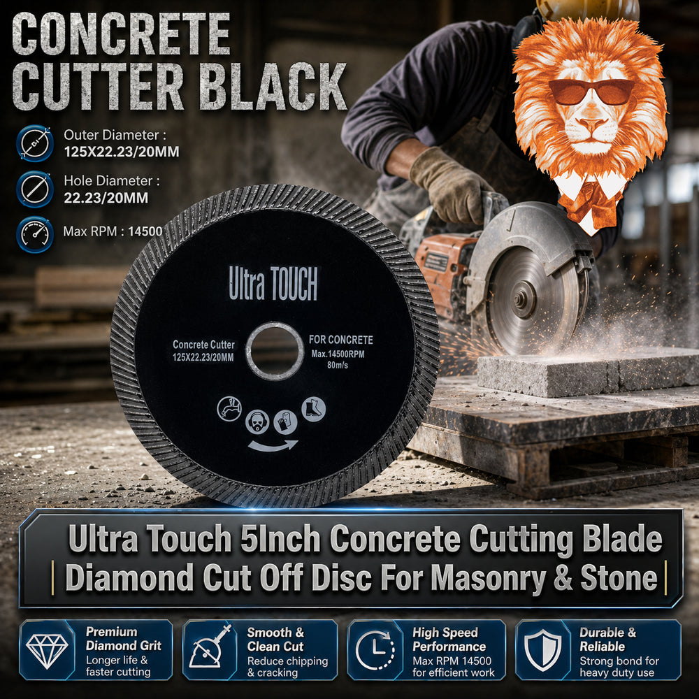 Ultra Touch 5Inch Concrete Cutting Blade | Diamond Cut Off Disc For Masonry & Stone