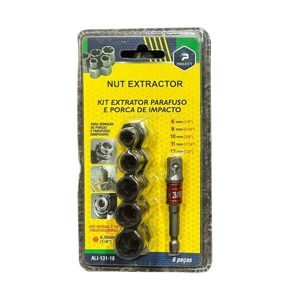 Procut 6Pc E Socket Nut Extractor Set ALI-131-18