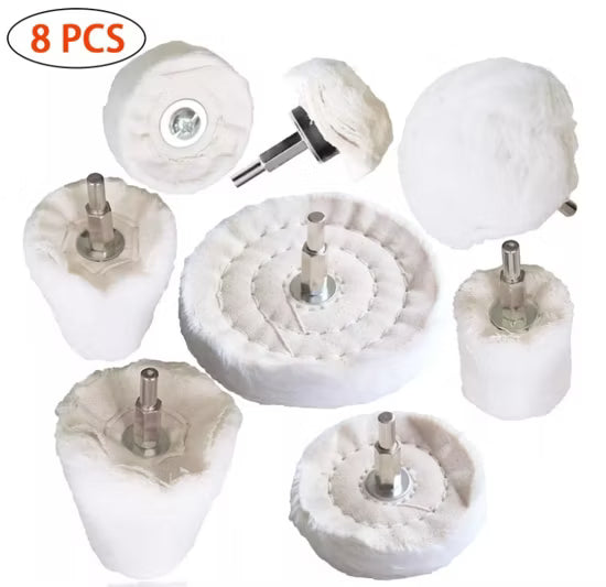 Lion 8Pcs Felt Polishing Wheel Set | Rotary Buffing & Polishing Wheel Kit for Metal, Glass & Jewelry