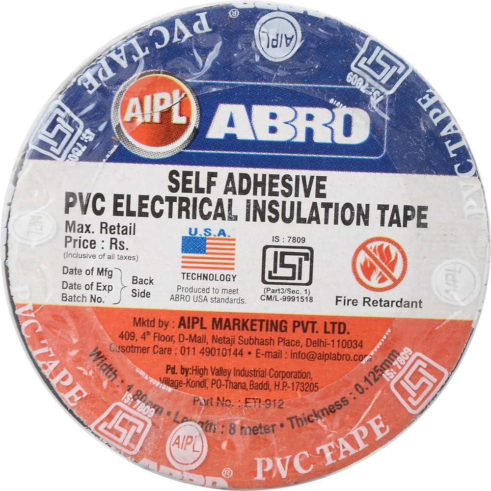 Abro PVC Insulation Tape | Self-Adhesive Electrical Insulating Tape for Wire Protection, Repair, Bundling & Color Coding