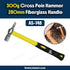 AS 300g Cross Pein Hammer with 280mm Fiberglass Handle AS-148 | Professional Cross Pein Engineering Hammer