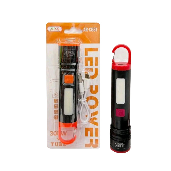 Aros LED Torch Light AR-C631 | Long & Wide Area, Rechargeable Flashlight