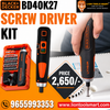 BLACK+DECKER BD40K27 3.6V Cordless Smart Screwdriver Kit with 27 Accessories