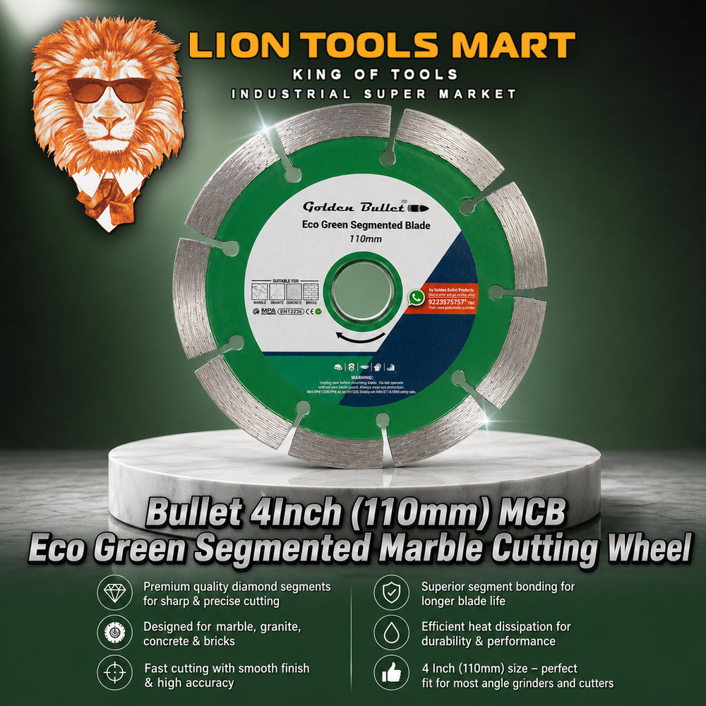 Bullet 4Inch (110mm) MCB Eco Green Segmented Marble Cutting Wheel | High Speed Diamond Blade