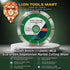 Marble cutting wheel with Lion Tools Mart branding on a dark green background