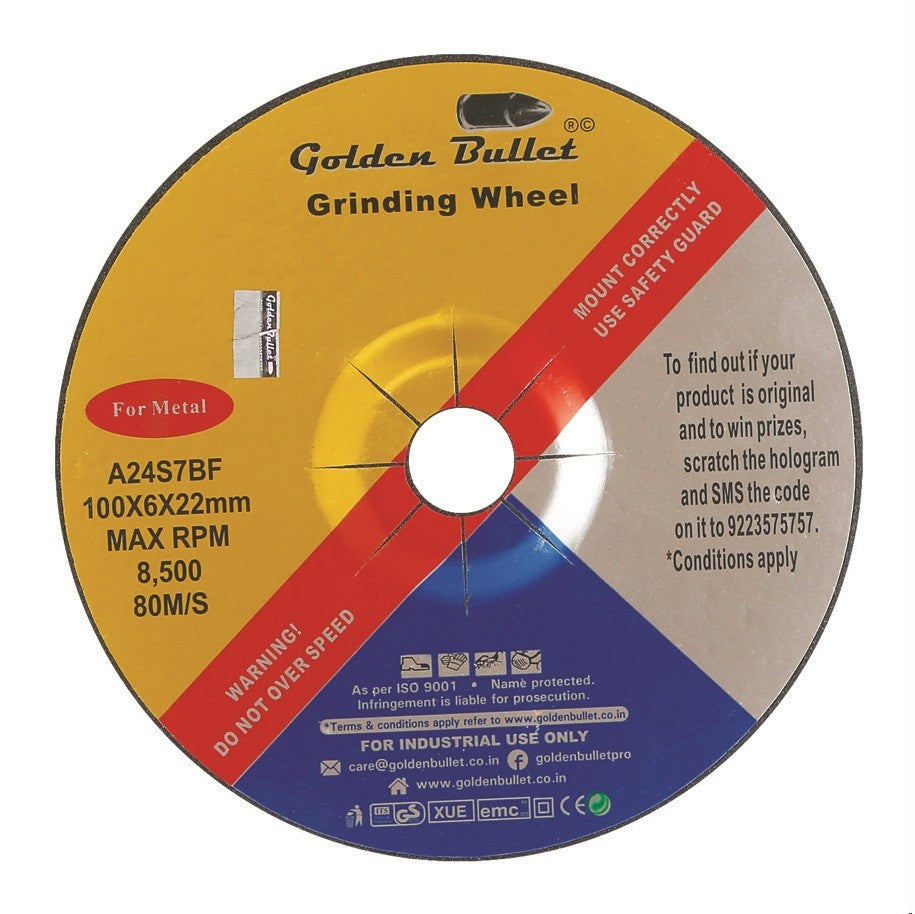 Bullet 4Inch Grinding Wheel 100x6x22mm Green | Heavy Duty Metal Grinding Disc
