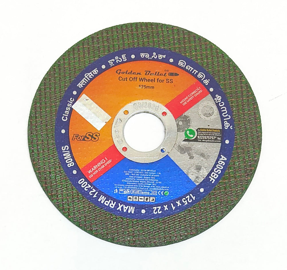 Bullet 5InchX1mm SS Green Cutting Wheel 125x1x22mm | Ultra Thin Metal Cutting Disc