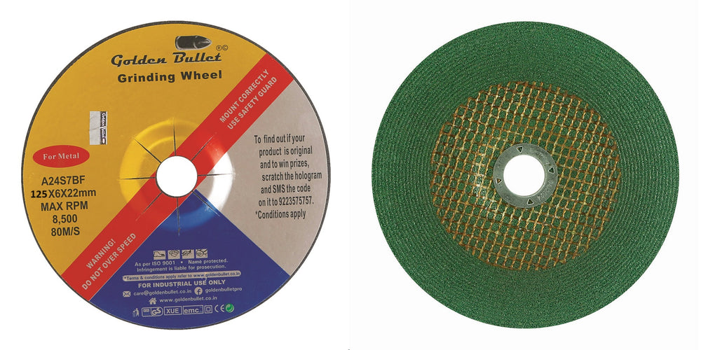 Bullet 5Inch Grinding Wheel 125x6x22mm Green | Heavy Duty Metal Grinding Disc