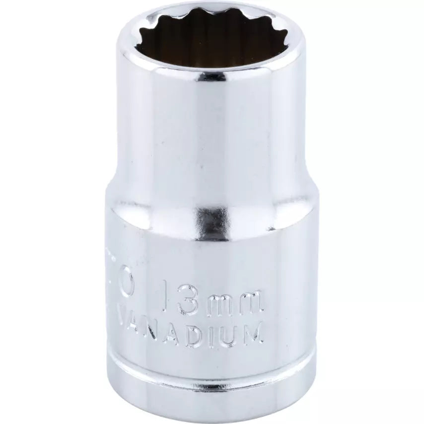 Baum 12.7mm 1/2 Inch Drive Bi-Hex Socket Art 214 | Wide Application for Automotive Repair, Mechanical Maintenance, Workshop, Machinery Service, Assembly & General Fastening Applications