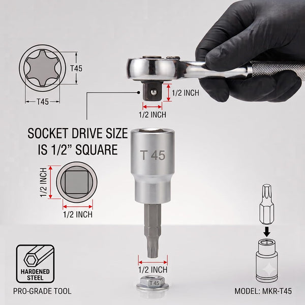 Baum 12.7mm 1/2 Inch Drive Torx Bit Socket Art 408 | Wide Application for Automotive Repair, Mechanical Maintenance, Workshop, Machinery Service, Assembly & General Fastening Applications