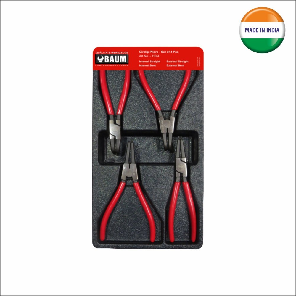 Baum Art 190L 4Pc Circlip Plier Set | Internal and External Circlip