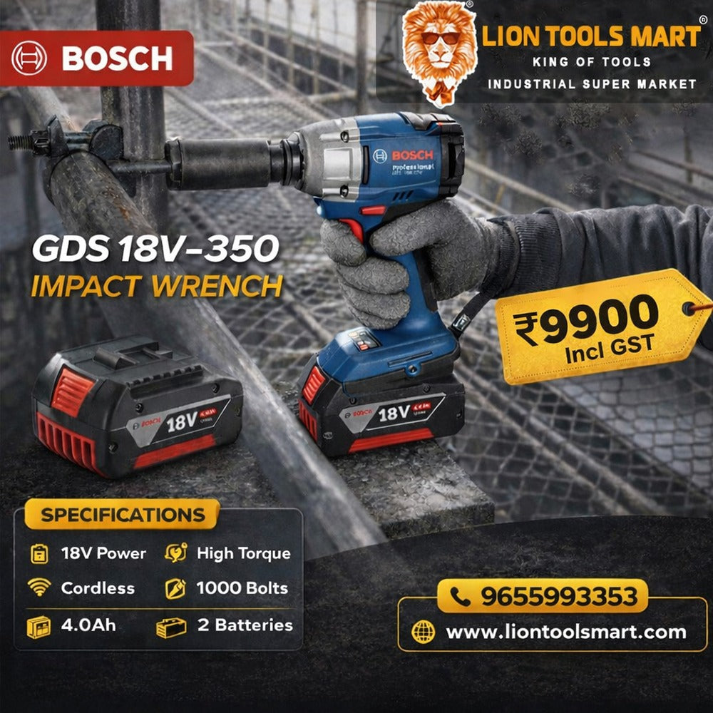 Bosch Cordless Impact Wrench GDS 18V-350 (Includes 2x 4.0Ah Batteries & Charger)