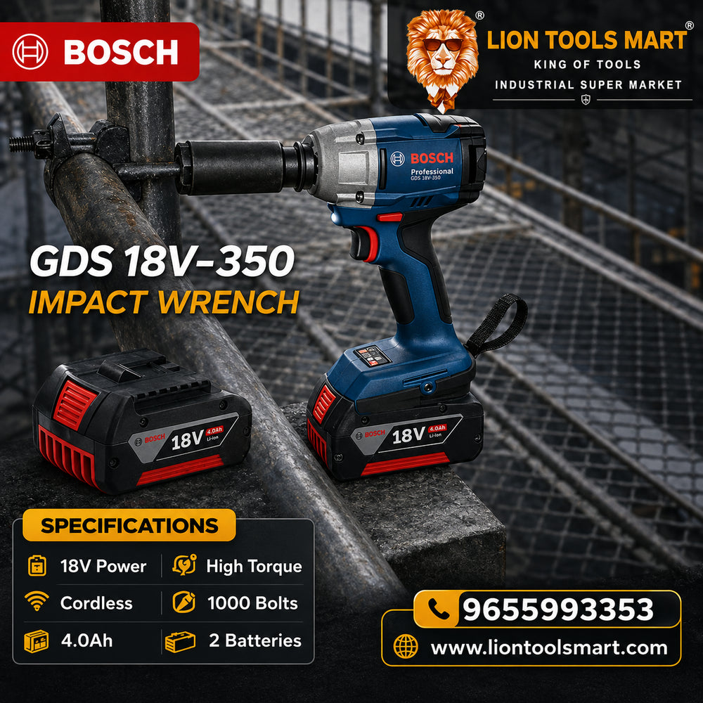 Bosch Cordless Impact Wrench GDS 18V-350 (Includes 2x 4.0Ah Batteries & Charger)