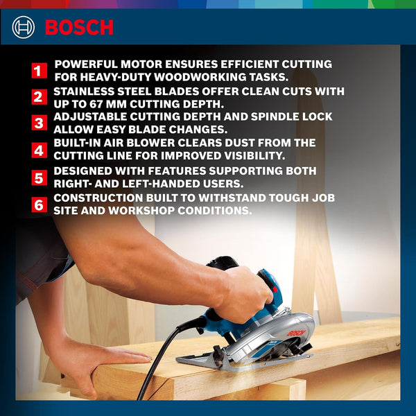 Bosch GKS 190, Bosch circular saw, GKS 190 Professional, Corded circular saw, 1400W circular saw, 184mm circular saw, Wood cutting saw, Professional circular saw, Carpentry saw, Woodworking power tool, Handheld circular saw, Bosch power tools