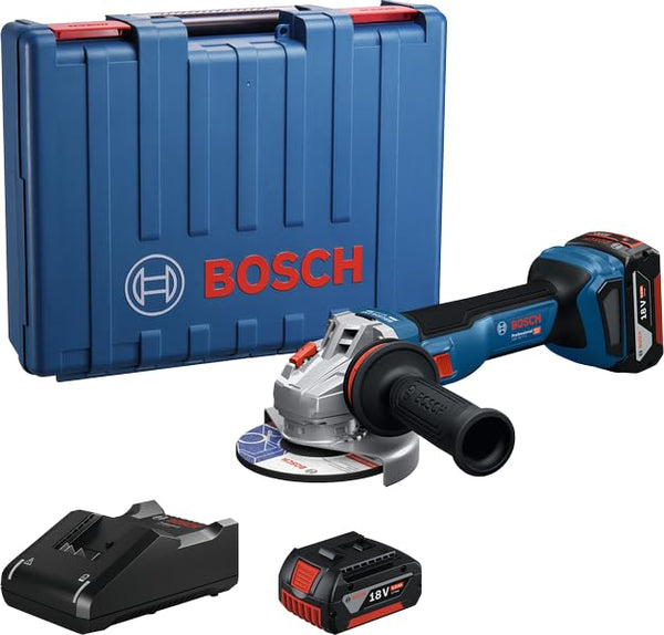 Bosch Cordless Small Angle Grinder (18V, 100mm) | Heavy Duty Performance Kit GWS 18V-11S | Kickback & Overload Protection | Brushless Motor | for Cutting & Grinding